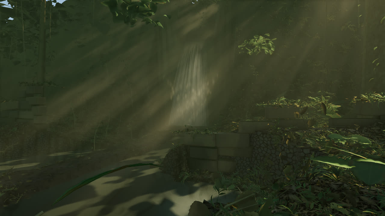 The falls through haze